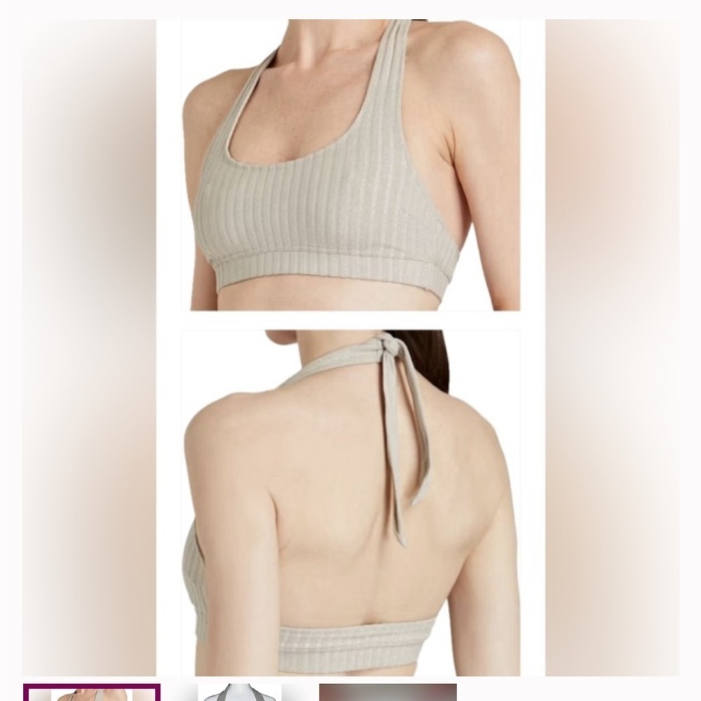 Solid & Striped Reagan Solid Rib Silver Halter Bi… - image 4